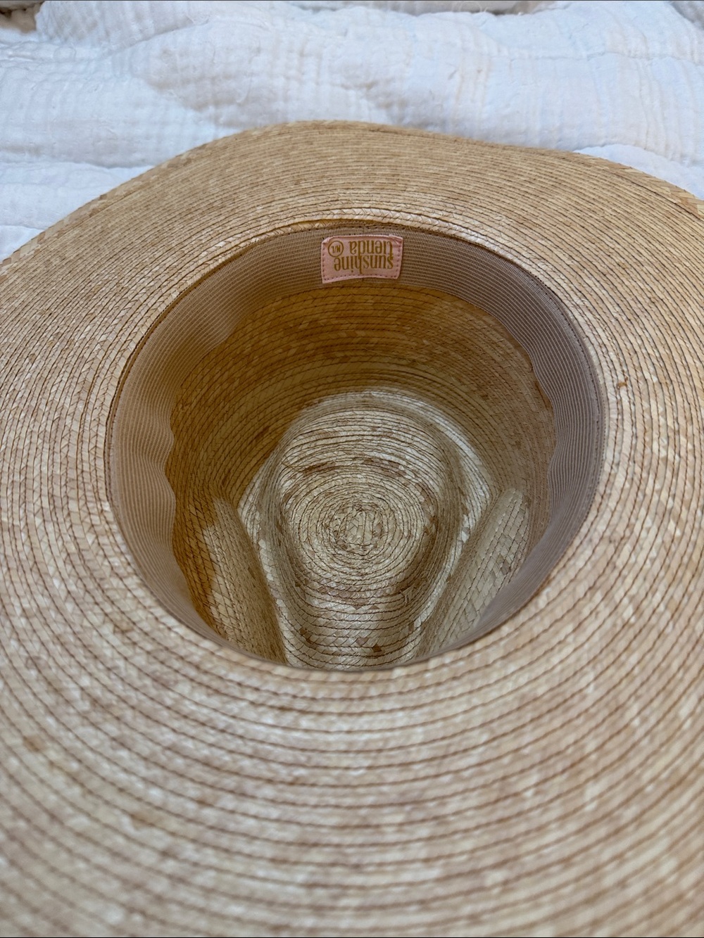 Women’s Natural Straw Wide-Brim Hat with Black Stripe Band - Picture 6 of 7